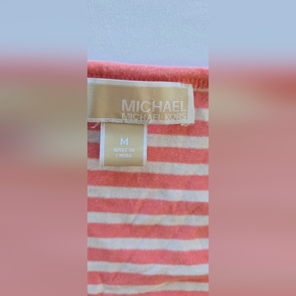 MICHAEL Kors Striped Shirt Sleeve Zipper Accents Women's Size Large - Picture 5 of 7